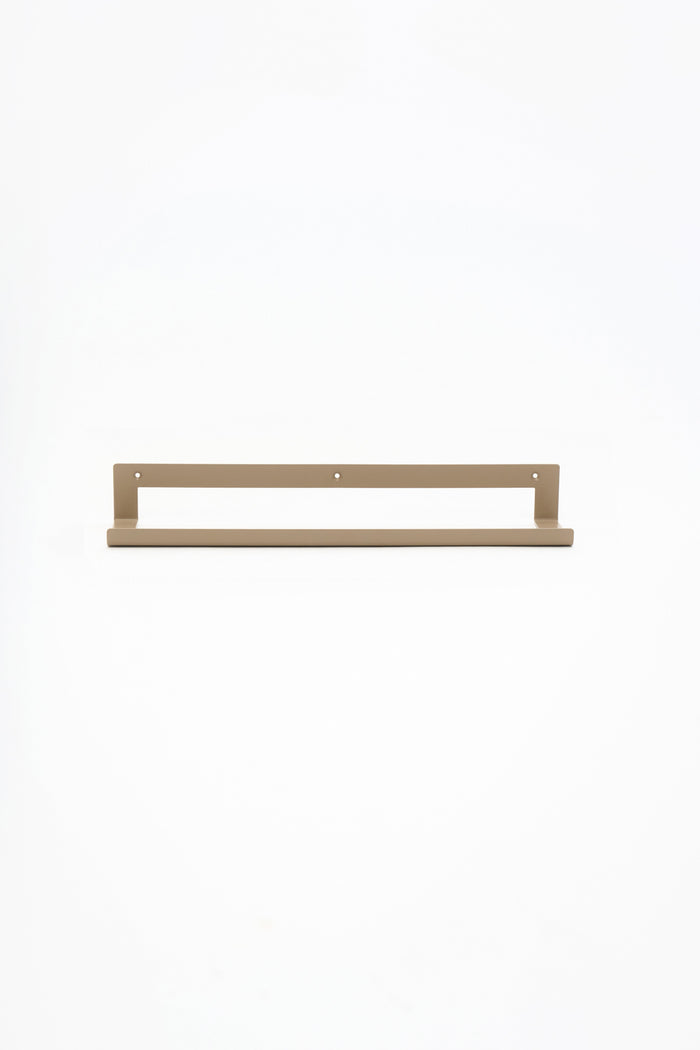 The ATYP towel shelf in powder coated steel, front studio shot
