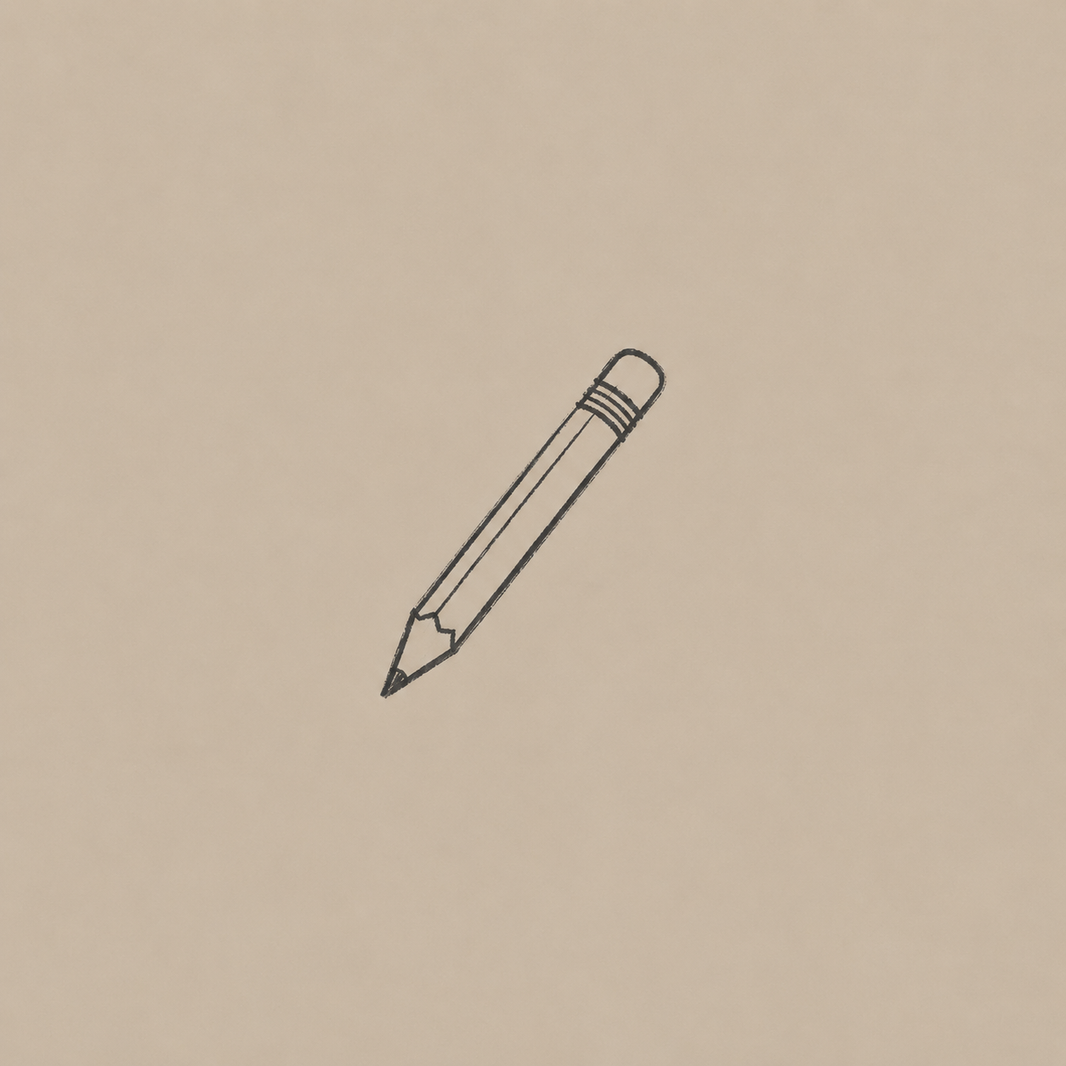 ATYP personalization add-on, a hand drawn pencil icon on a kraft beige background