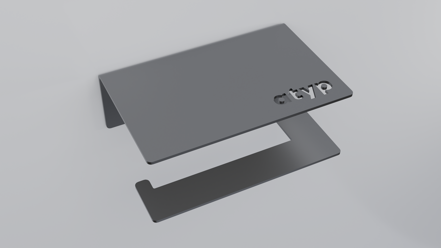 A steel piece with an even matte powder-coated finish, made by ATYP.