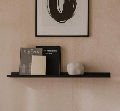 The AURE Wall Shelf – a minimalist, European-designed shelf crafted from water-resistant materials. Perfect for modern or classic interiors, it offers elegance, versatility, and practicality for any décor style.