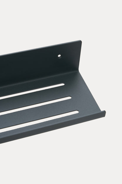 ELIORA shower shelf in Slate powder coated steel, RAL 7016, anthracite grey, finish detail