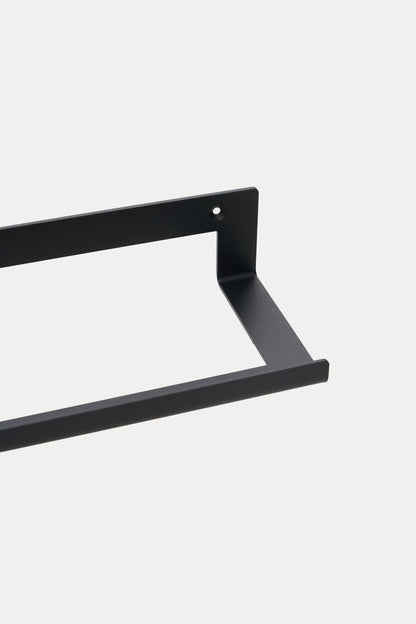 KANSO towel holder in Slate powder coated steel, RAL 7016, anthracite grey, finish detail