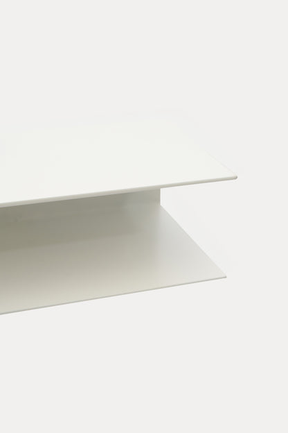 NYVE toilet paper holder in Chalk powder coated steel, RAL 9016, soft white, detail view, made in Slovakia
