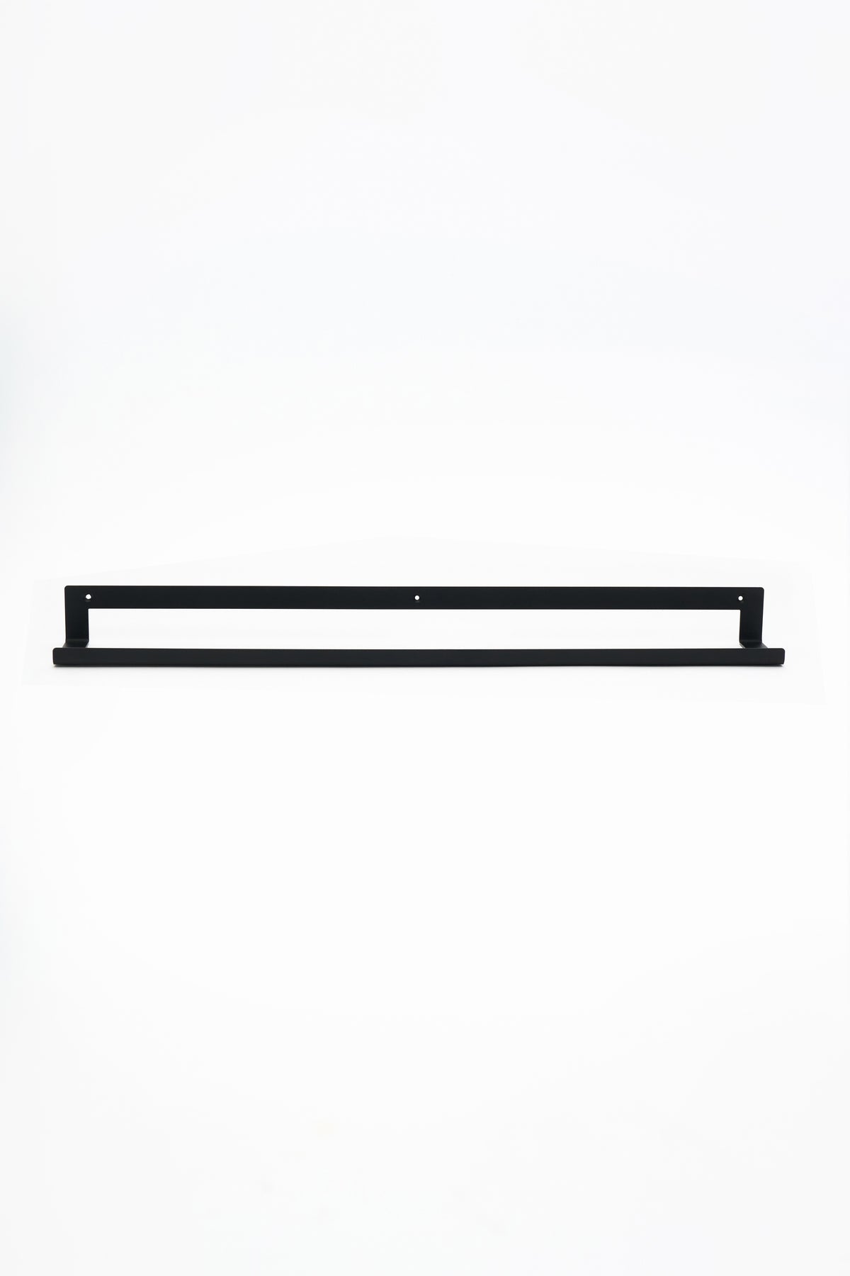 KANSO towel holder in Graphite powder coated steel, RAL 9005, jet black, photographed straight on