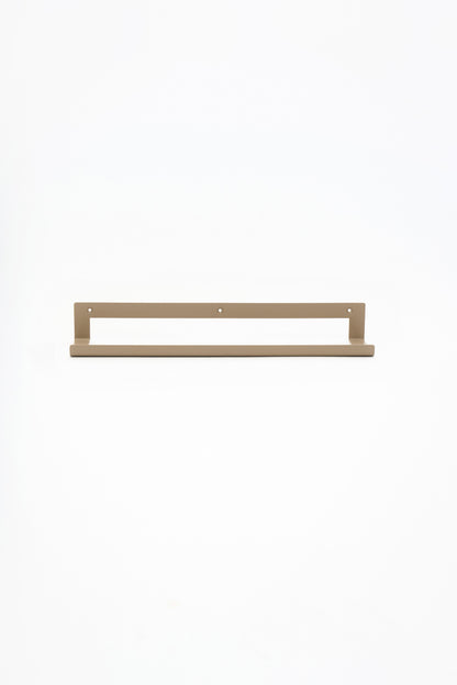 KANSO towel holder in Linen powder coated steel, warm beige, front view