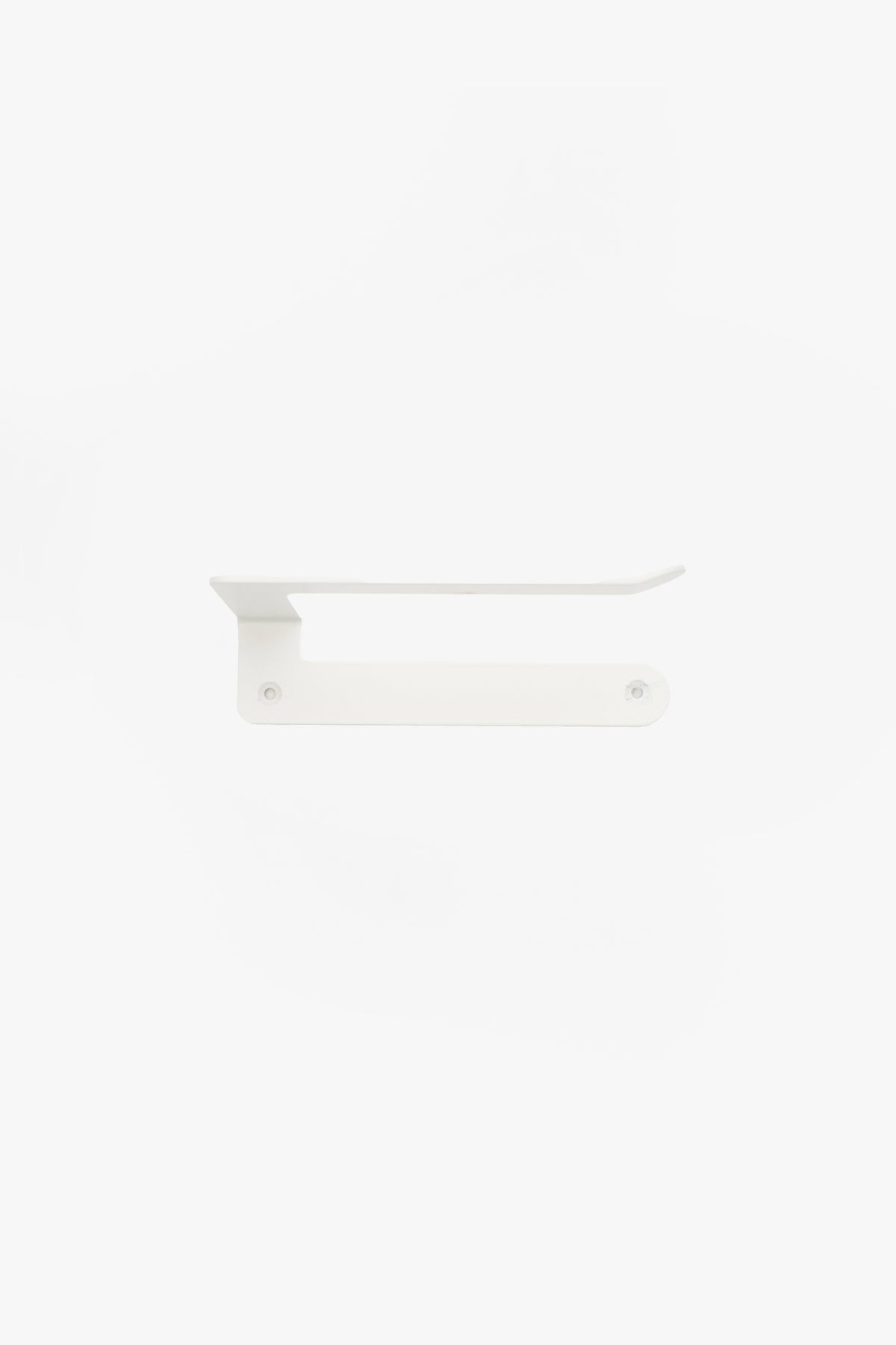CLAIR toilet paper holder in Chalk powder coated steel, soft white, front view, made in Slovakia