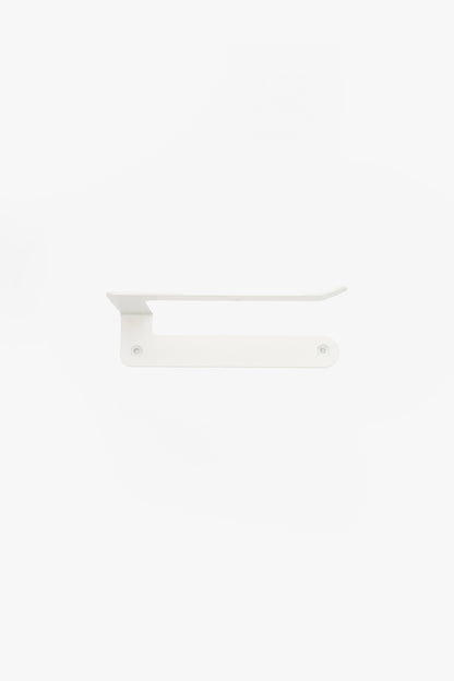 CLAIR toilet paper holder in Chalk powder coated steel, soft white, front view