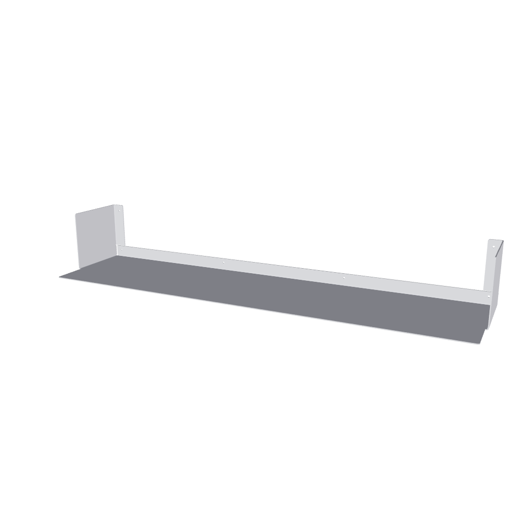 3D preview of the LUMO living room shelf in powder-coated steel, ready to rotate and inspect.