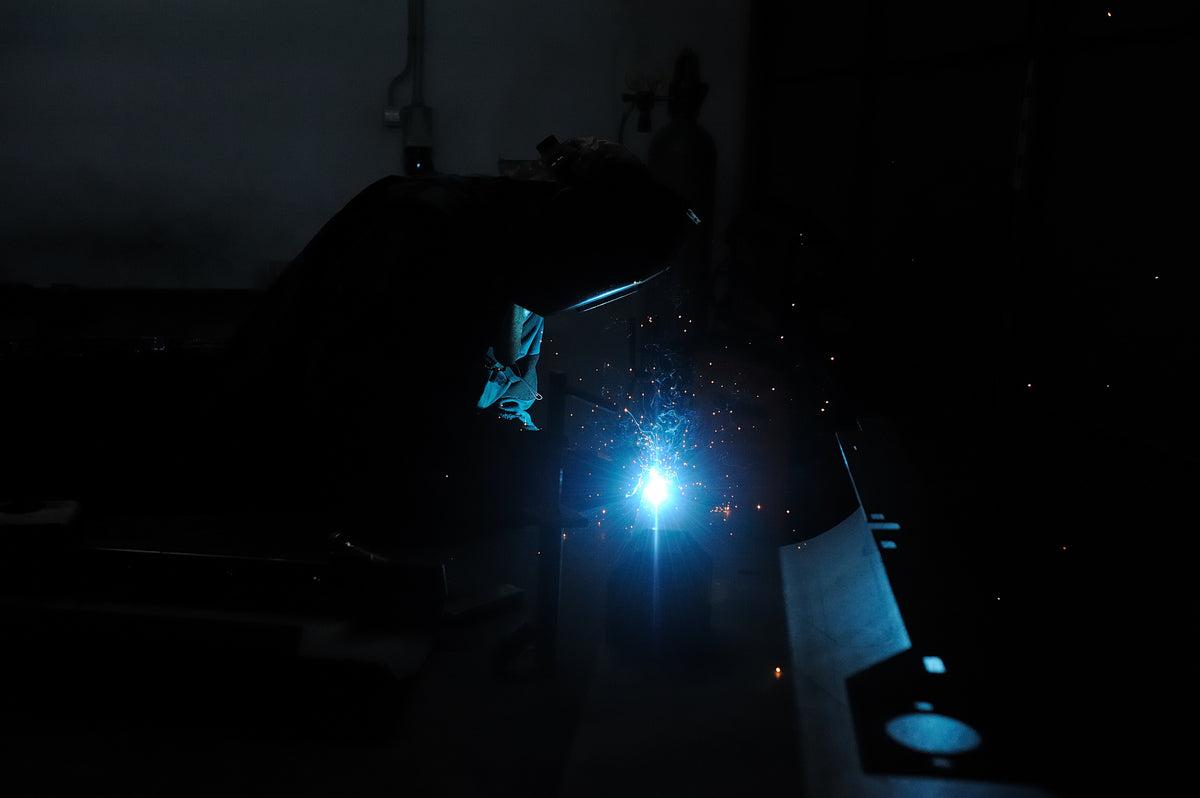 A made-to-order steel piece taking shape in the ATYP workshop.